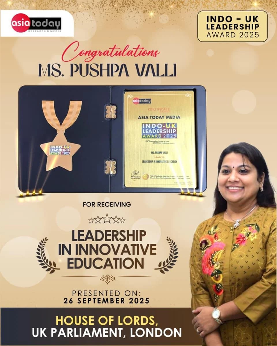 Announcement of Pushpavalli’s 2025 Indo-UK Leadership Award.