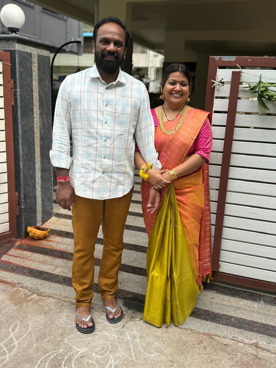 Pushpavalli with her husband, Vangaveeti Radha Krishna.